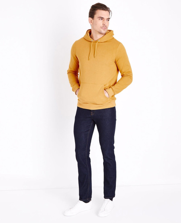 Pullover-Men-Mustard-Pocket-Front-Hoodie