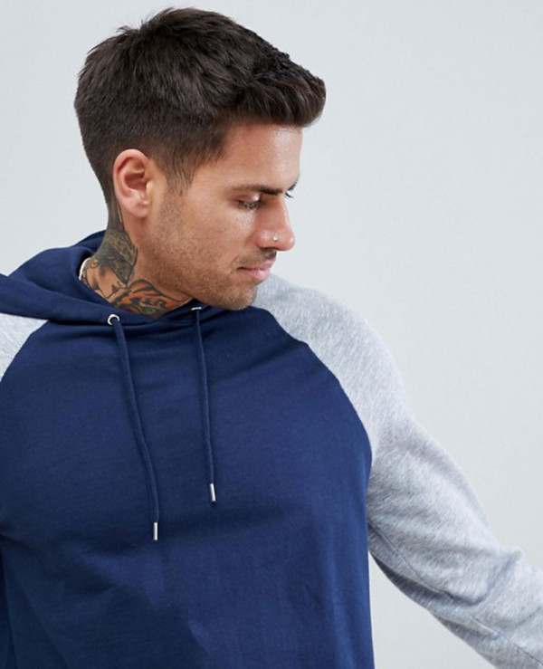 Pullover-With-Nep-Raglan-Sleeves-In-Navy-Hoodie