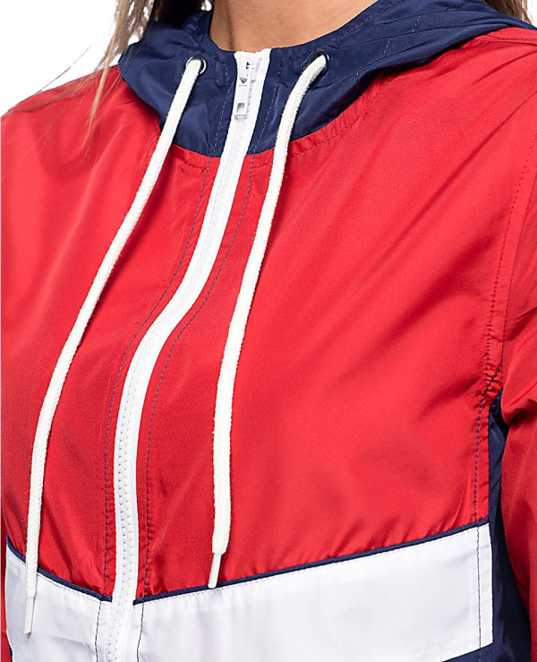 Red white and deals navy blue windbreaker