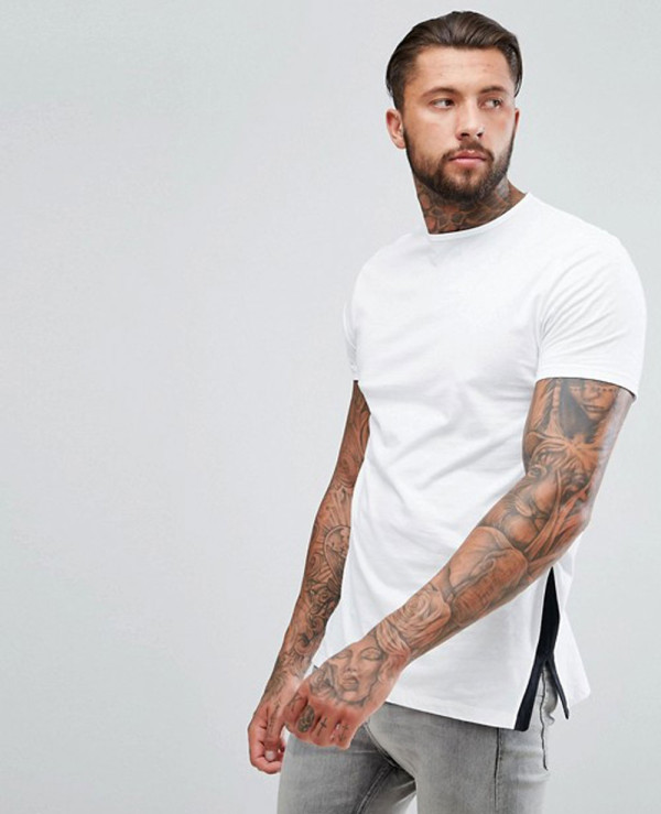 Relaxed Longline With Side Split Contrast Detail T Shirt Wholesale  Manufacturer & Exporters Textile & Fashion Leather Clothing Goods with we  have provide customization Brand your own