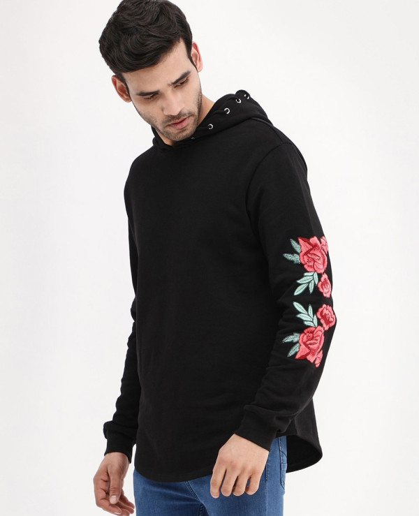 Mens rose embroidered hoodie outlet