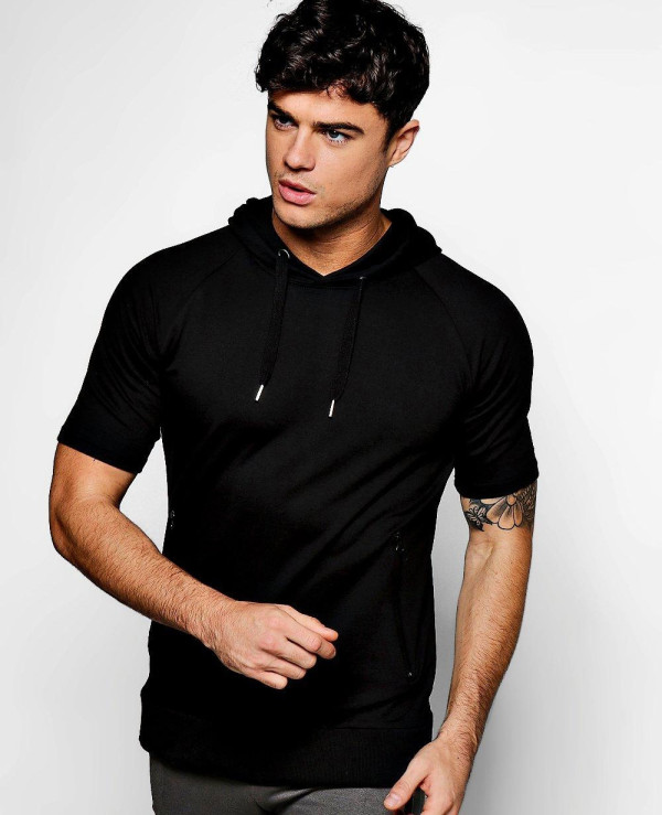 Short-Sleeve-Raglan-Men-Charcoal-Hoodie