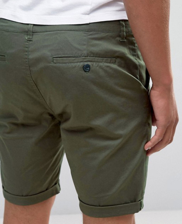 Skinny-Chino-Shorts-In-Forest-Green