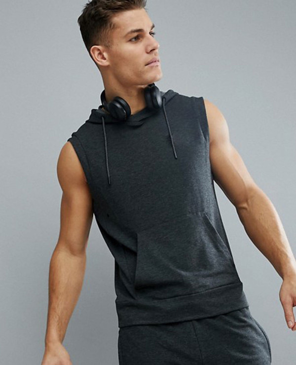 Men's sleeveless online training hoodie