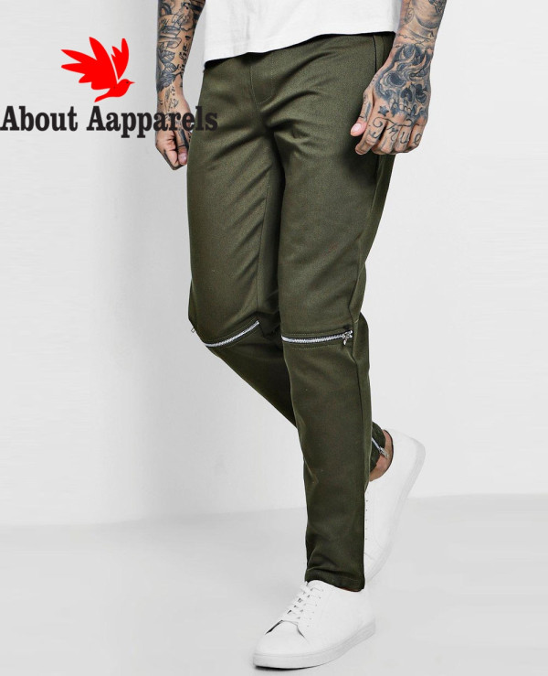 Twill outlet joggers zipper