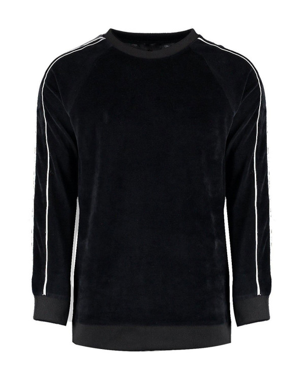 Velour-Sweater-With-Piping