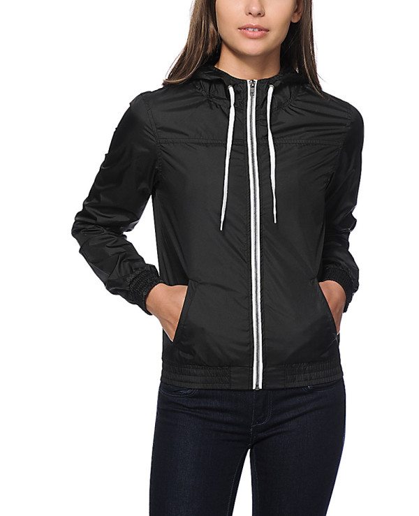 Women-Black-Windbreaker-Coach-Jacket