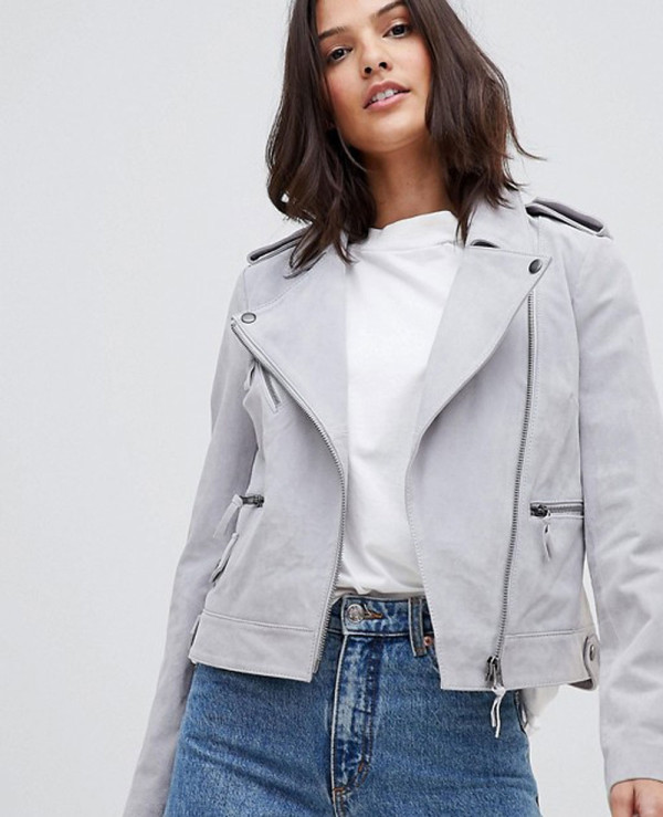 Women-Grey-High-Quality-Suede-Biker-Jacket