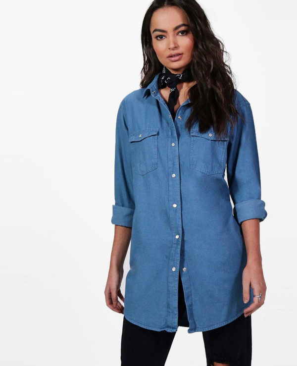 oversized denim shirt outfit