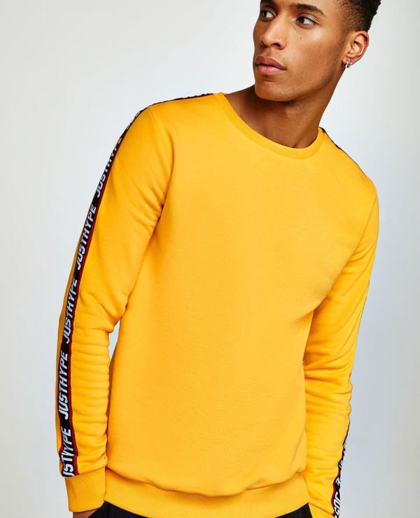 Yellow taping sweatshirt outlet