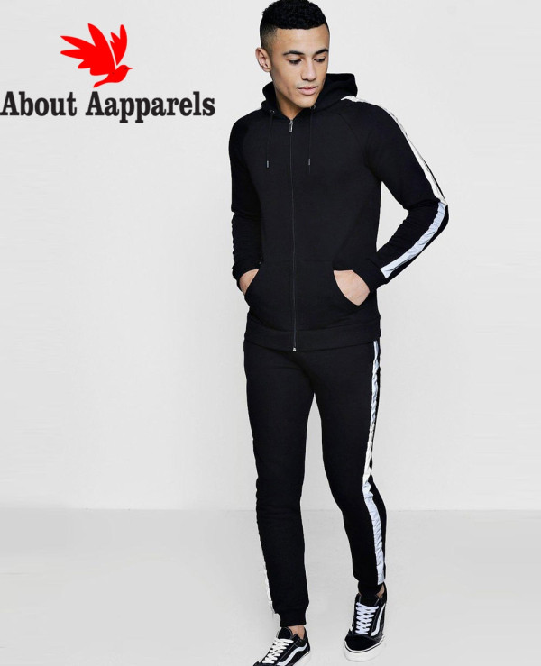Zip Up New Black Skinny Fit Reflective Tracksuit Wholesale Manufacturer &  Exporters Textile & Fashion Leather Clothing Goods with we have provide  customization Brand your own
